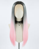 Ombre pink Synthetic Lace Front Wig WT090