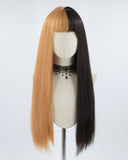 Half Black Half Brown Synthetic Wig HW143