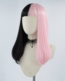 Half Pink Half Black Hard Front Wig HW014