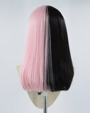 Half Pink Half Black Hard Front Wig HW014
