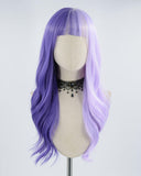 Half Purple Synthetic Lace Front Wig HW174
