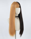 Half Black Half Brown Synthetic Wig HW143