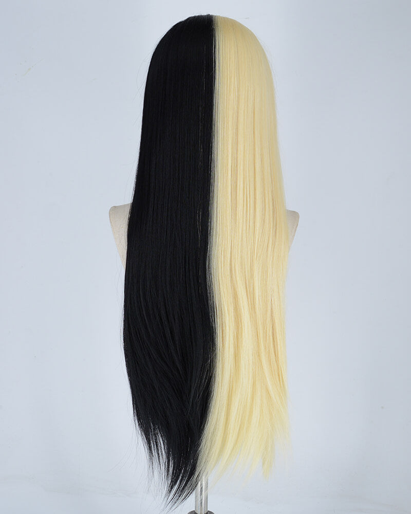 Half Black Half 613 Blonde Synthetic Lace Front Wig WW303