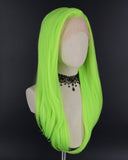 Neon Green Straight Synthetic Lace Front Wig WW071