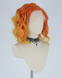 Short Curly Orange Synthetic Lace Front Wig WW016