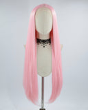 30 inch Long Pink Synthetic Lace Front Wig WW267