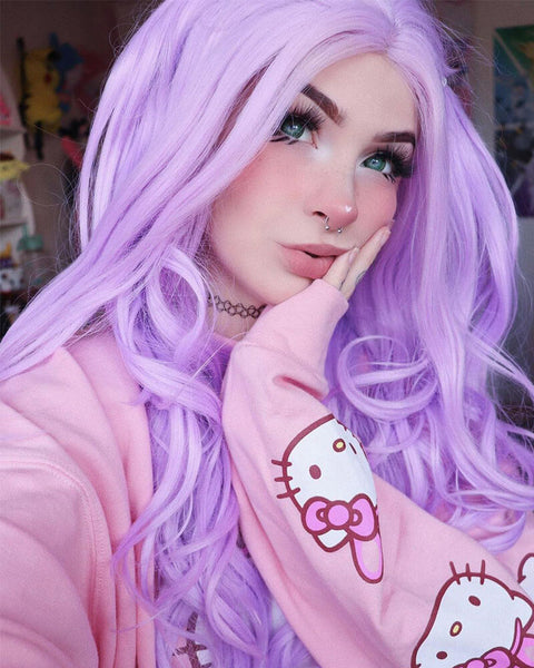 Light Purple Synthetic Lace Front Wig WT213 – Weekendwigs display picture 1