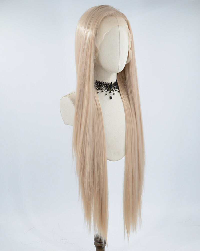 30Inch Brown Long Straight Synthetic Lace Front Wig WW477