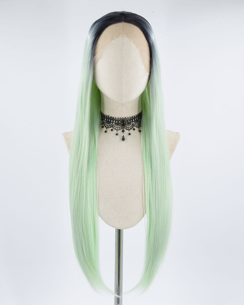 Ombre Green Synthetic Lace Front Wig WT036