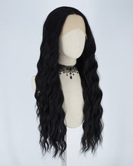 Black Curly Long Synthetic Lace Front Wig WW090