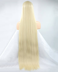 38 Inch Long Blonde Synthetic Lace Front Wig WW173