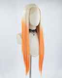 Blonde Ombre Orange Synthetic Lace Front Wig WW485
