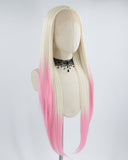 Ombre Blonde Pink Synthetic Lace Front Wig WT072