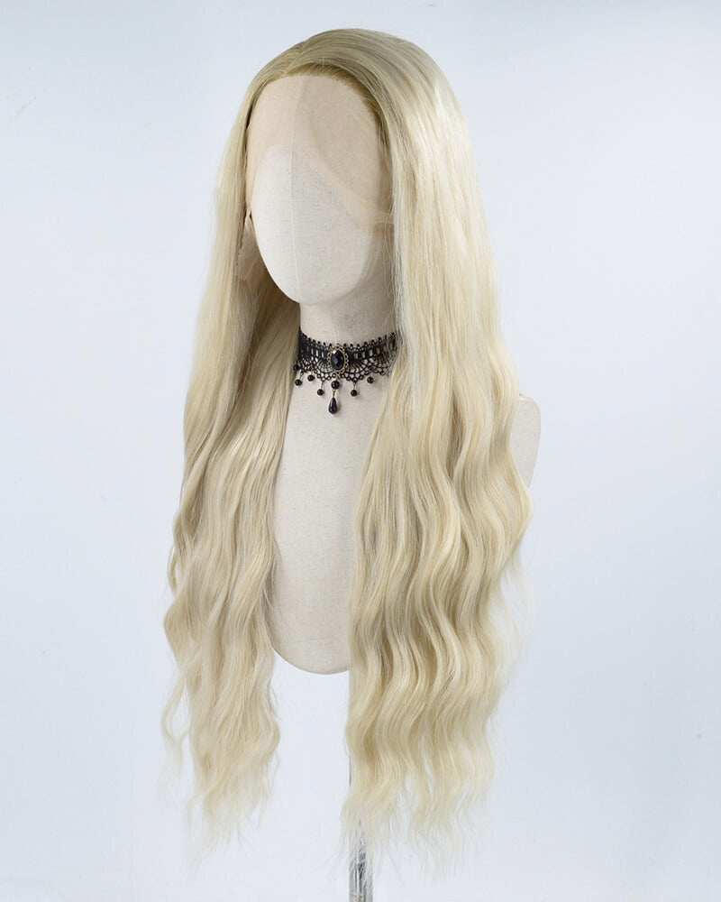 Ombre Blonde Curly Synthetic Lace Front Wig WT210