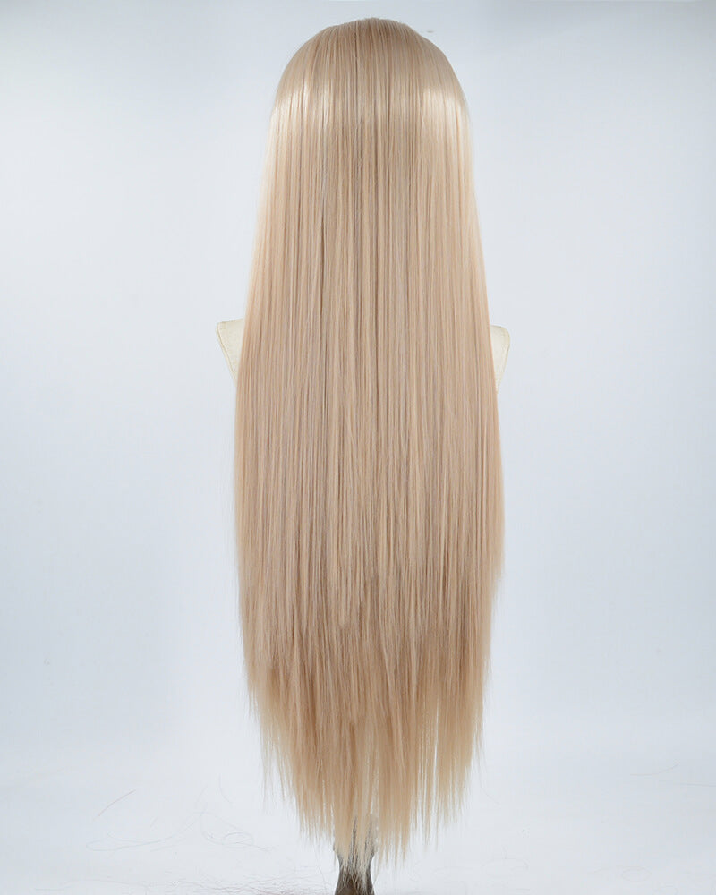 30Inch Brown Long Straight Synthetic Lace Front Wig WW477