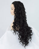 Long Curly Black Synthetic Lace Front Wig WW035