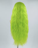 Neon Green Long Curly Synthetic Lace Front Wig WW413
