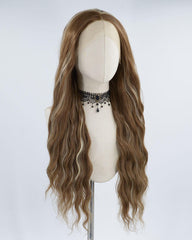 Brown Curly Synthetic Lace Front Wig WW377