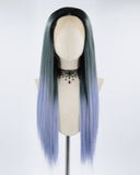 Ombre Blue Synthetic Lace Front Wig WT048