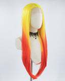 Yellow Ombre Red Synthetic Lace Front Wig WW486