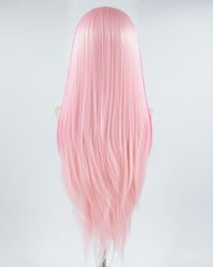 Pink Streaked Synthetic Lace Front Wig WW383
