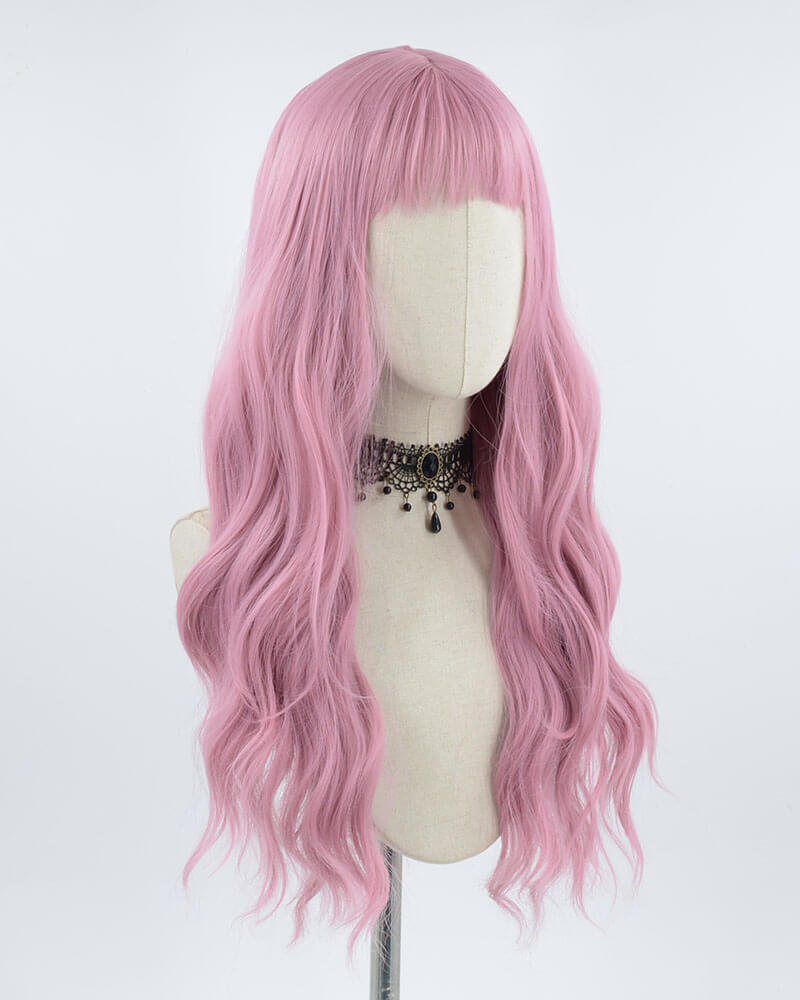 Pink Wavy Synthetic Wig HW157