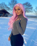 Glow in the Dark Wig Pink Lace Front Wig WT109