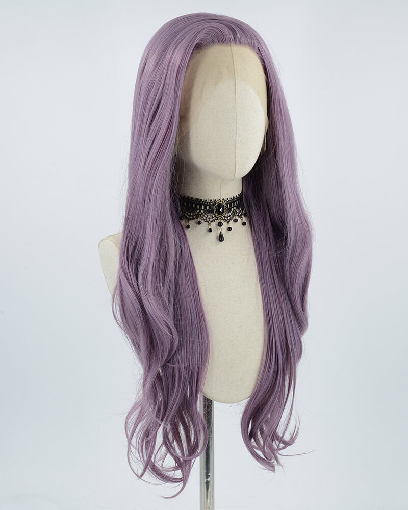 Long Purple Synthetic Lace Front Wigs WT004