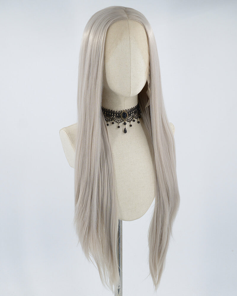 Straight Long Gray Synthetic Lace Front Wigs WT005