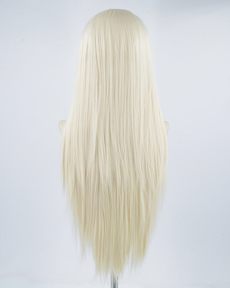 Platinum Blonde Straight Synthetic Lace Front Wig WW274