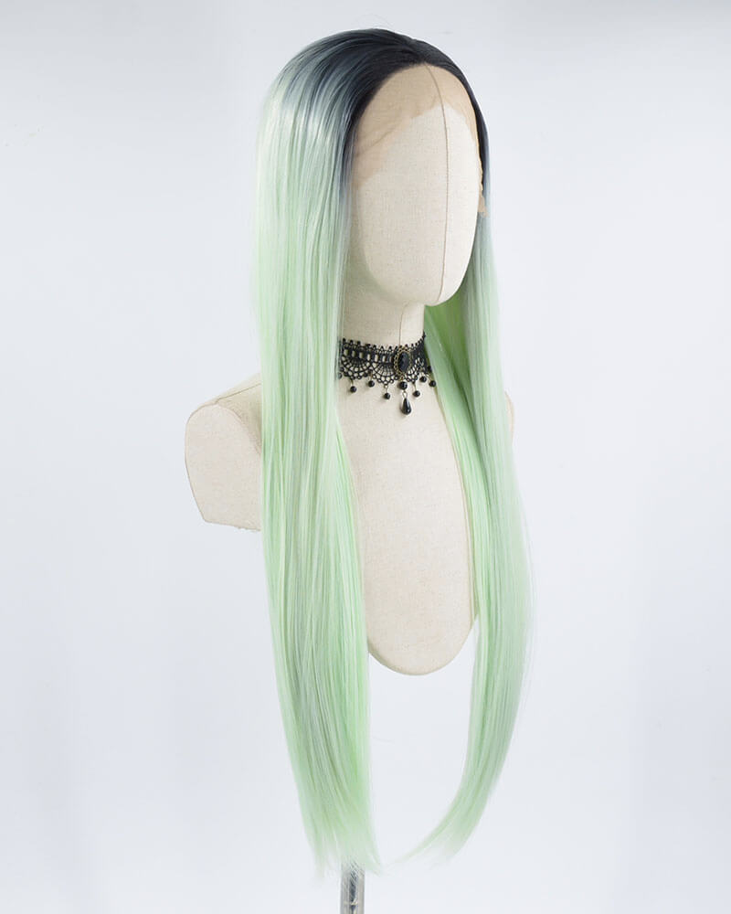 Ombre Green Synthetic Lace Front Wig WT036