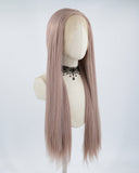 Dusty Pink Long Straight Synthetic Lace Front Wig WW474