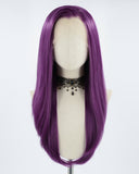 Straight Deep Purple Synthetic Lace Front Wig WW281