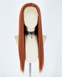 Long Straight Cooper Red Synthetic Lace Front Wig WW297