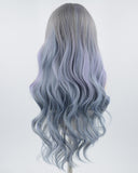 Mixed Blue Ombre Synthetic Lace Front Wig HW120