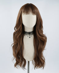 Brown Wavy Long Synthetic Wig HW222