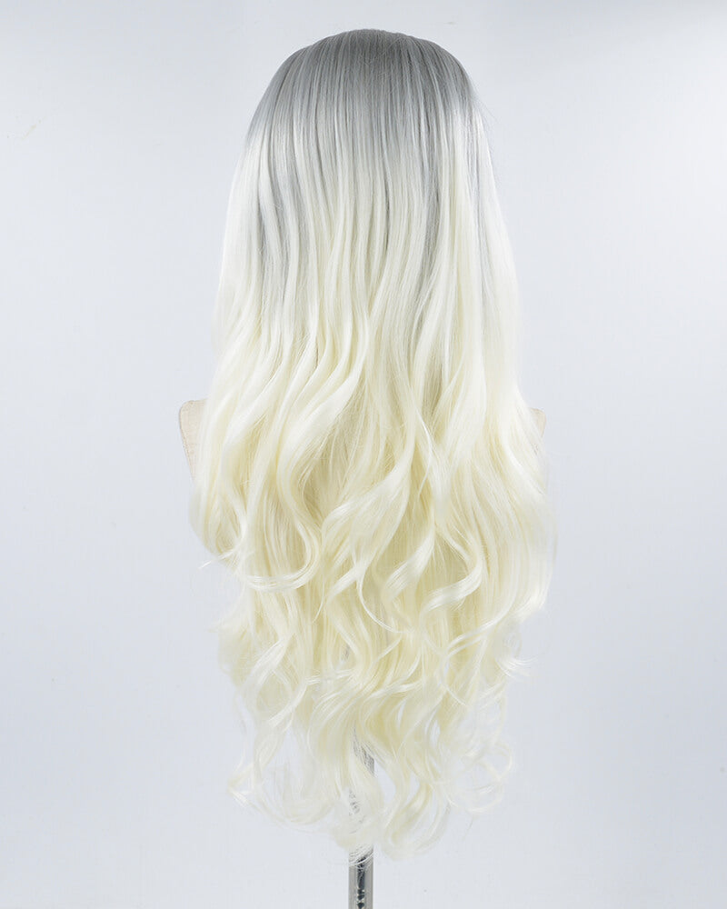 Grey Ombre Blonde Synthetic Lace Front Wig WT207