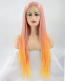Ombre Yellow Synthetic Lace Front Wig WW059