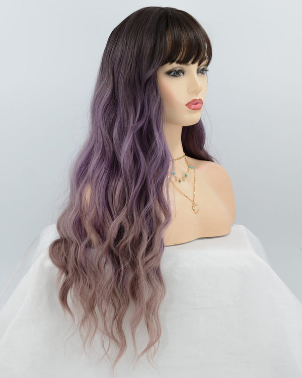 Ombre Purple Pink Synthetic Wig HW106