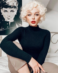 Short Wavy Blonde Synthetic Lace Front Wig WW131