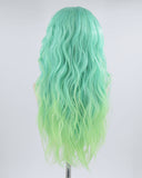 Mint Green Long Synthetic Lace Front Wig WW404