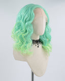 Mint Green Wavy Synthetic Lace Front Wig WW408
