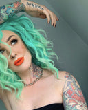 Mint Green Synthetic Lace Front Wig WW022