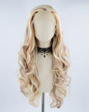 Mixed Blonde Brown Synthetic Lace Front Wig WW360