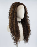 Brown Curly Synthetic Lace Front Wig WW487