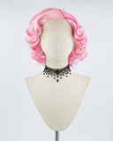 Mixed Pink Short Curly Synthetic Lace Front Wig WW482
