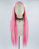 Mixed Pink Synthetic Lace Front Wig WW397
