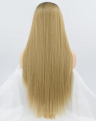 Straight Blonde Synthetic Lace Front Wig WT077