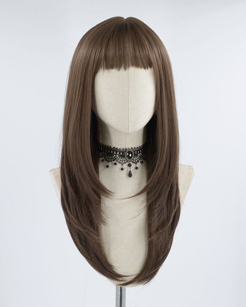 Natural Brown Synthetic Wig HW129