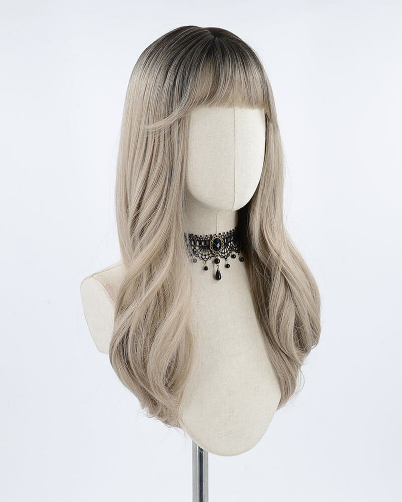 Ombre Ash Grey Synthetic Wig HW128